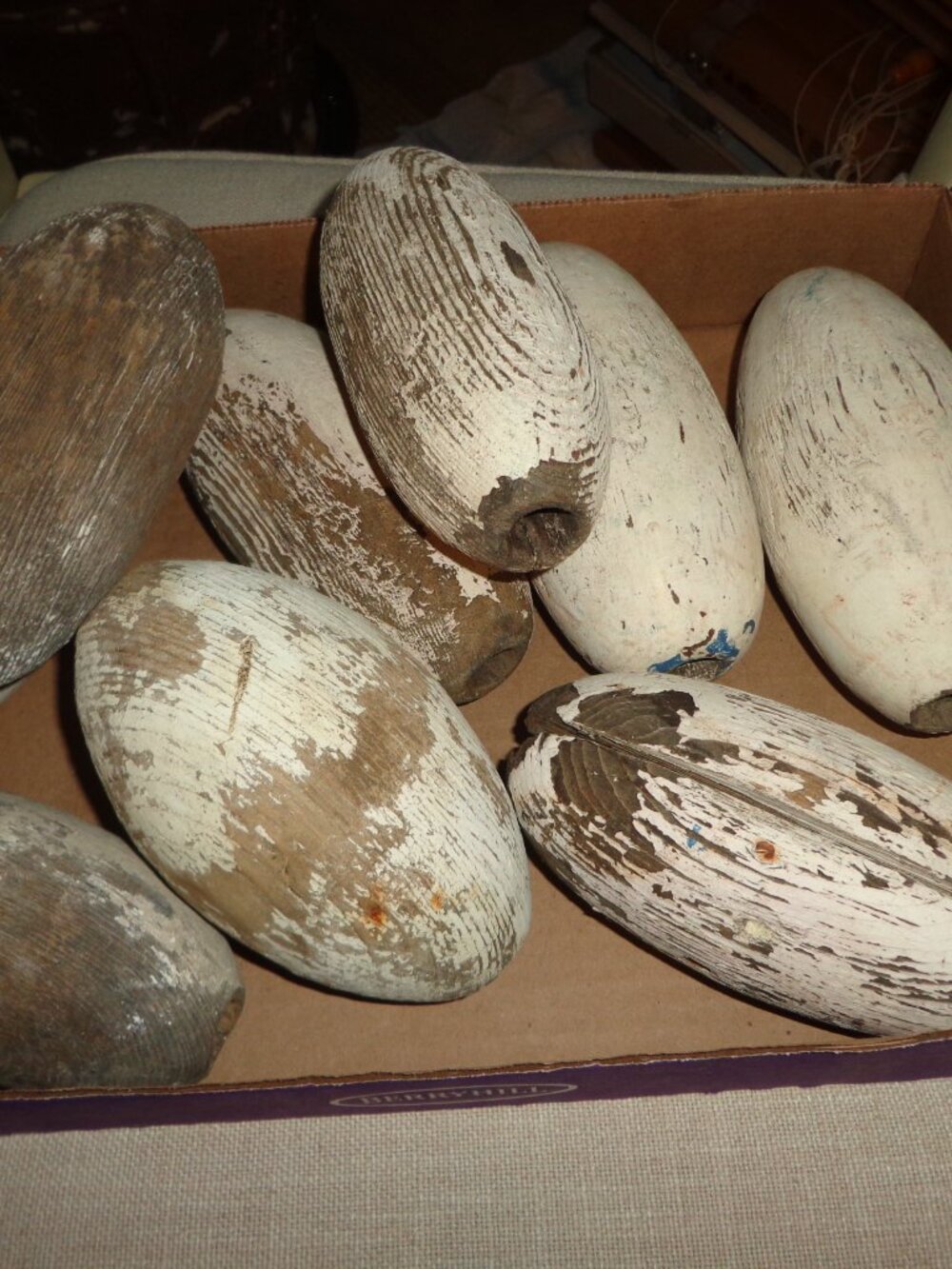 Authentic Nautical Coastal Cedar Wood Fishing Floats 6.5" L. x 9.5" Dia.